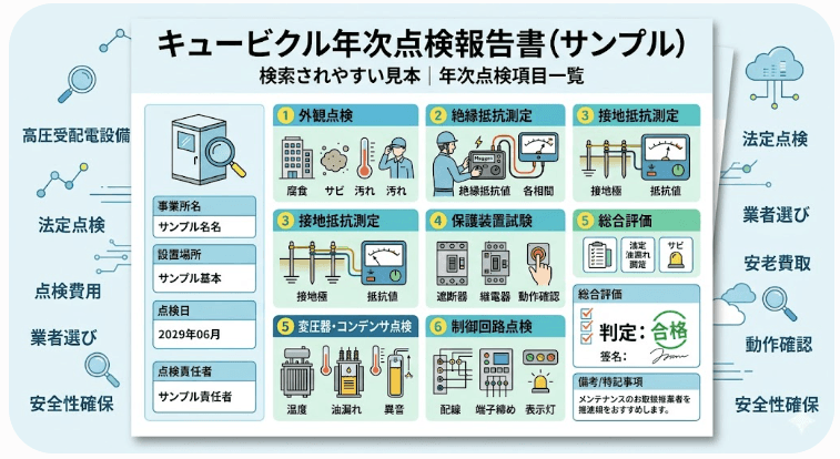 キュービクルの「年次点検報告書」とは?設備を守る成績表の見方と委託業者選びのポイント