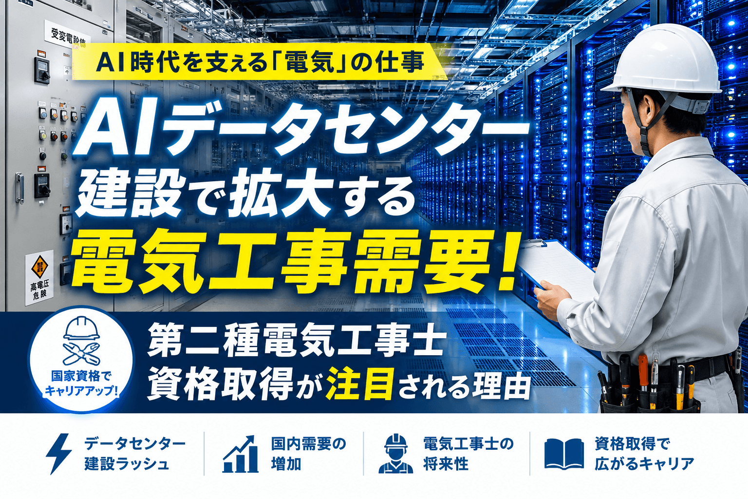 AIデータセンター建設で拡大する国内需要!第二種電気工事士資格取得が注目される理由