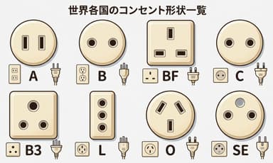【海外旅行・出張】プラグ形状(変換プラグ)の種類一覧と失敗しない選び方