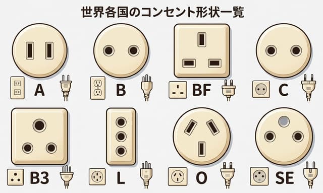 【海外旅行・出張】プラグ形状(変換プラグ)の種類一覧と失敗しない選び方