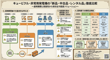 キュービクル・非常用発電機の「新品・中古品・レンタル品」徹底比較