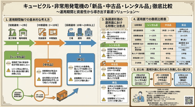 キュービクル・非常用発電機の「新品・中古品・レンタル品」