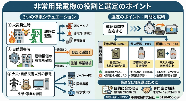 停電時に命と事業を守る「非常用発電機」の役割とは?状況別の必要性と賢い選び方