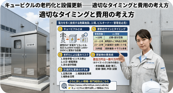 キュービクルの老朽化と設備更新/費用の考え方