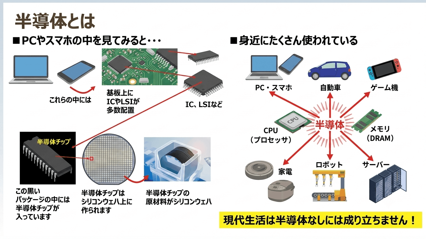 半導体とは?仕組み・種類・用途をわかりやすく解説【初心者向け】