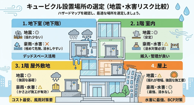 キュービクルの設置場所は地下・1F・屋上どこが良い?