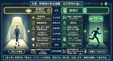 非常灯と誘導灯の違いって???