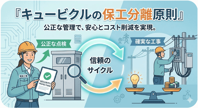 キュービクルの「保安・工事分離の原則」とは?信頼できる管理体制とコスト適正化のポイント