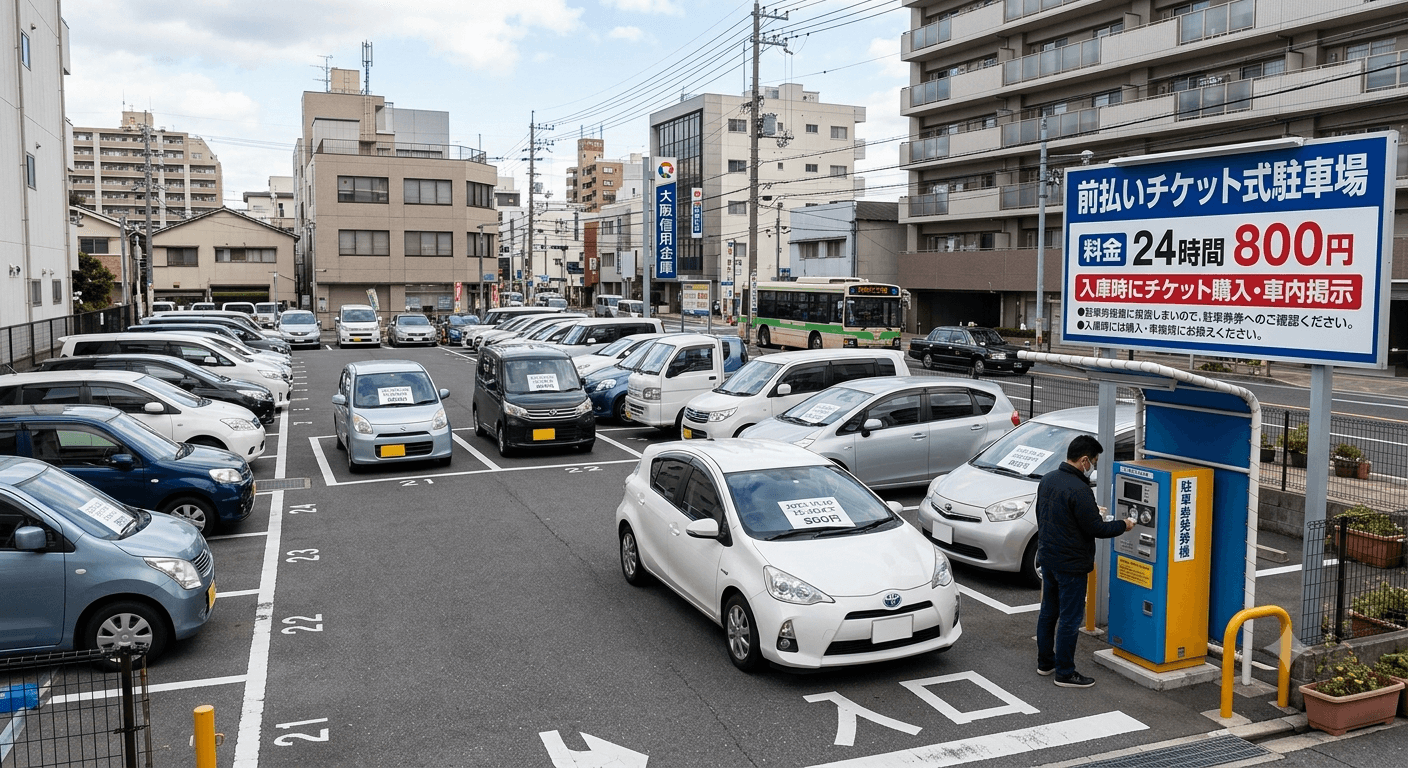 【2026年最新】なぜ今?「前払いチケット式」コインパーキングが消えない理由|不動産オーナーが選ぶ超短期・土地活用の裏側