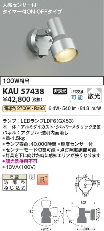 コイズミ照明 KAU57438 防雨型スポットライト