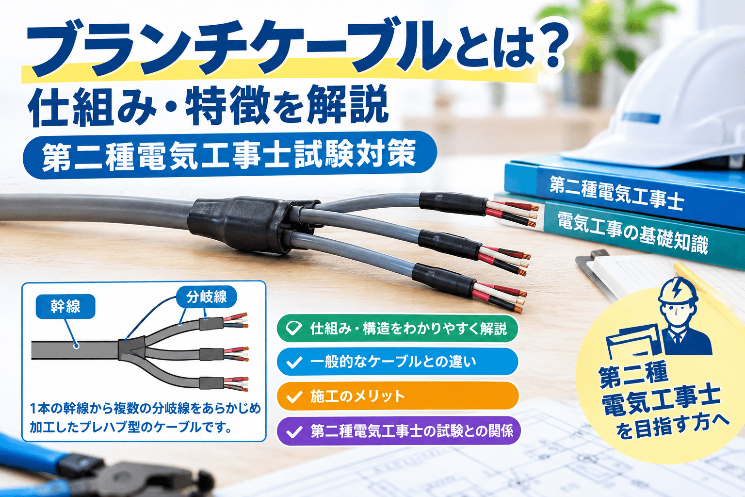 ブランチケーブルとは?第二種電気工事士を目指す方が知っておきたい基礎知識