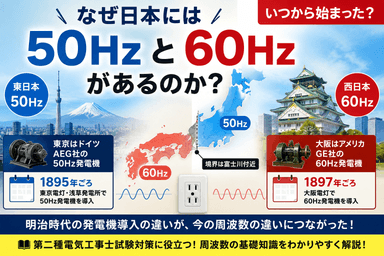 日本にはなぜ50Hzと60Hzがある?いつから始まった?|第二種電気工事士試験対策