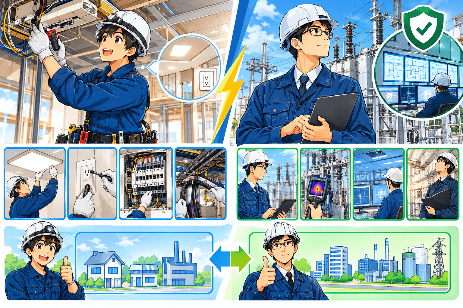 電気工事士と電気主任技術者は何が違う?